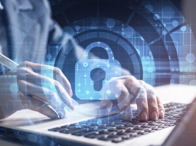 man on computer with lock icon