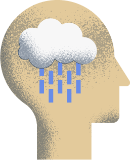 head with cloud