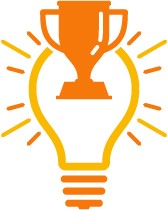 illustration bulb and award
