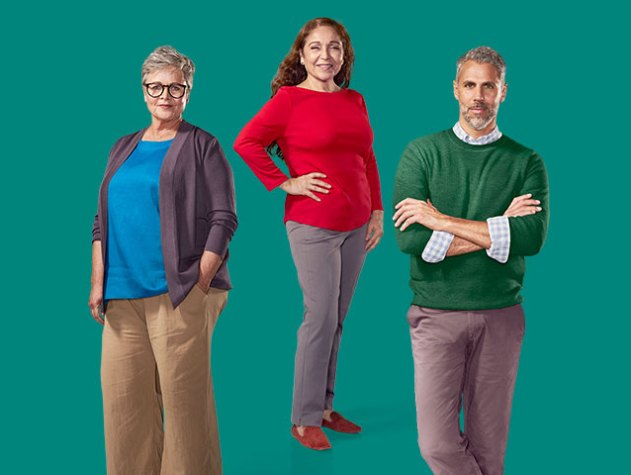 3 people on teal background